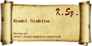 Knebl Szabina névjegykártya